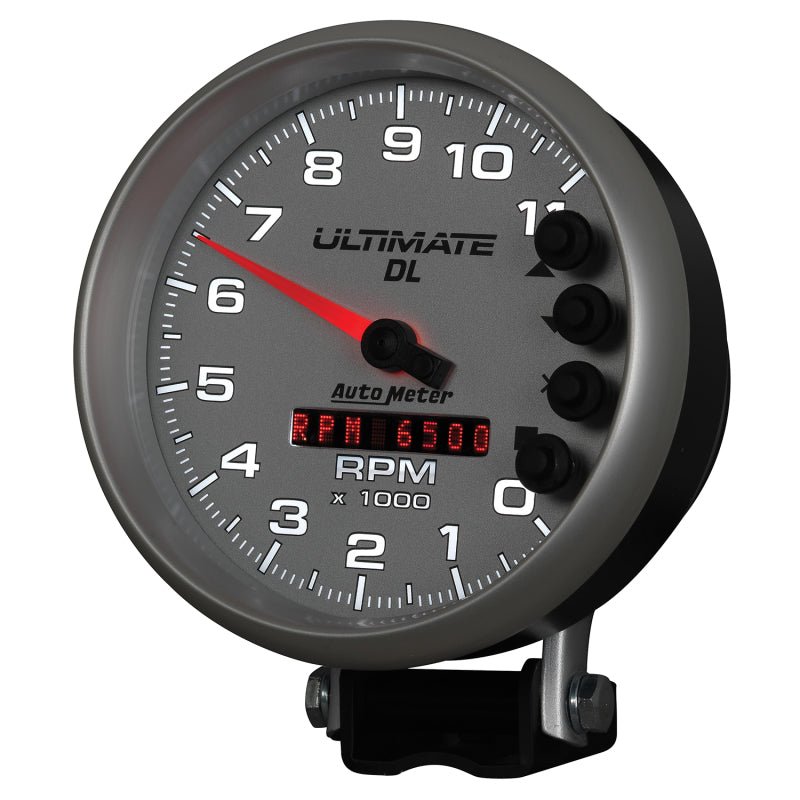Autometer 5 inch Ultimate DL Playback Tachometer 11000 RPM Silver Universal | 6895 - JDMuscleTachometersatm6895