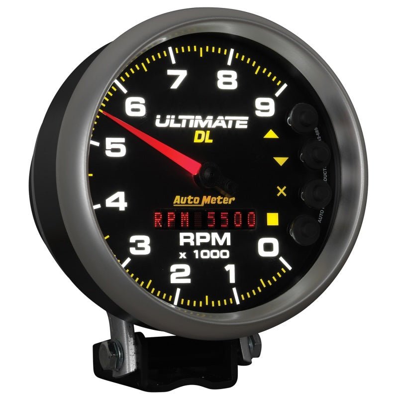 Autometer 5 inch Ultimate DL Playback Tachometer 9000 RPM Black Universal | 6896 - JDMuscleTachometersatm6896