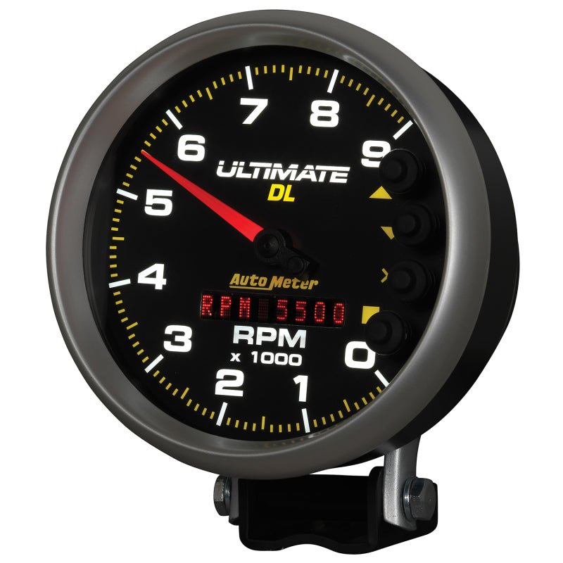 Autometer 5 inch Ultimate DL Playback Tachometer 9000 RPM Black Universal | 6896 - JDMuscleTachometersatm6896