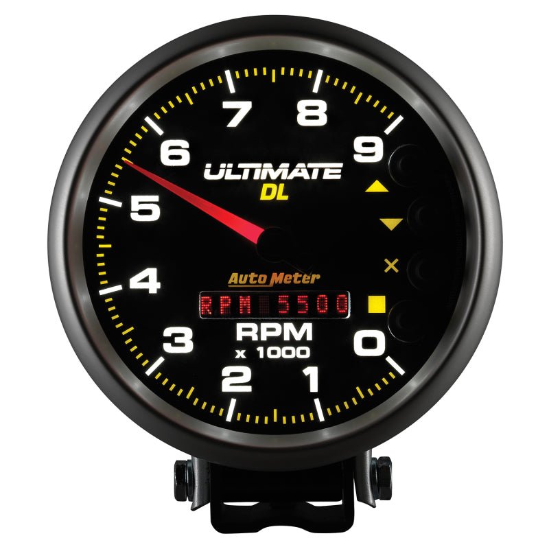 Autometer 5 inch Ultimate DL Playback Tachometer 9000 RPM Black Universal | 6896 - JDMuscleTachometersatm6896