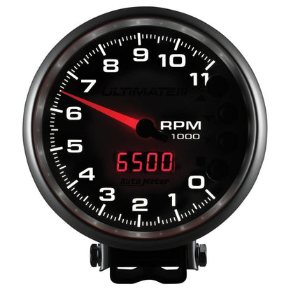 Autometer 5 inch Ultimate III Playback Tachometer 11000 RPM Silver Universal | 6886 - JDMuscleTachometersatm6886