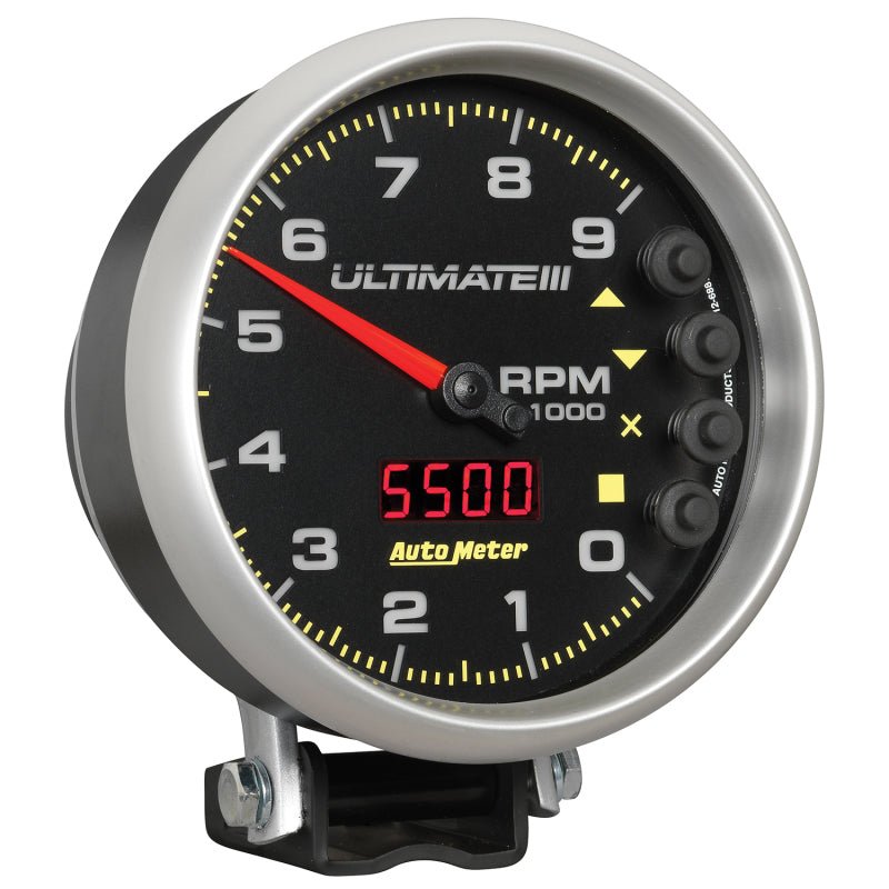 Autometer 5 inch Ultimate III Playback Tachometer 9000 RPM Black Universal | 6887 - JDMuscleTachometersatm6887