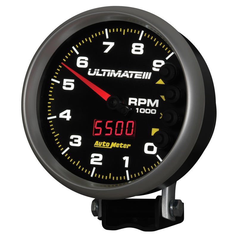 Autometer 5 inch Ultimate III Playback Tachometer 9000 RPM Black Universal | 6887 - JDMuscleTachometersatm6887