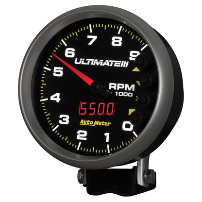 Autometer 5 inch Ultimate III Playback Tachometer 9000 RPM Black Universal | 6887 - JDMuscleTachometersatm6887