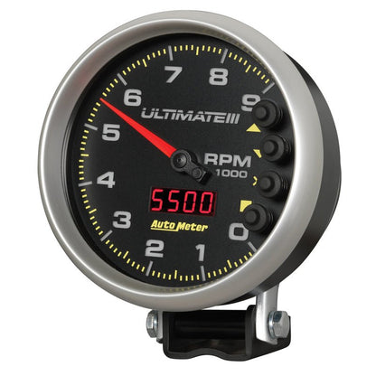 Autometer 5 inch Ultimate III Playback Tachometer 9000 RPM Black Universal | 6887 - JDMuscleTachometersatm6887