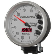 Autometer 5 inch Ultimate III Playback Tachometer 9000 RPM Silver Universal | 6882 - JDMuscleTachometersatm6882