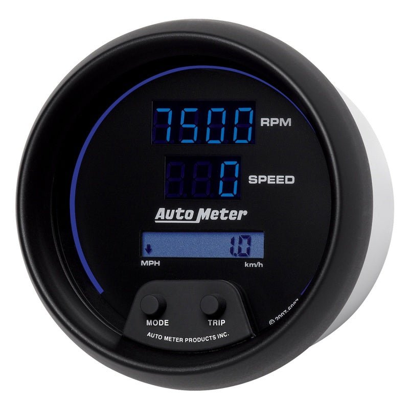 Autometer 85.7mm Black Digital 8000rpm/160mph or 260kmph Electric Tachometer/Speedometer Combo Universal | 6987 - JDMuscleMulti Gaugesatm6987