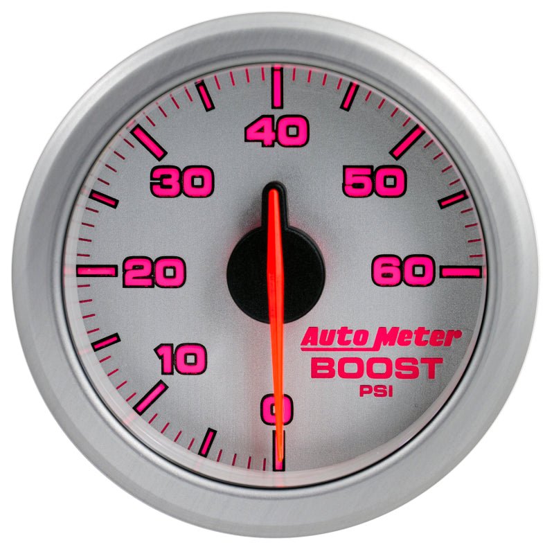 Autometer Airdrive 2 - 1/6in Boost Gauge 0 - 60 PSI Silver Universal | 9160 - UL - JDMuscleBoost Gaugesatm9160-UL