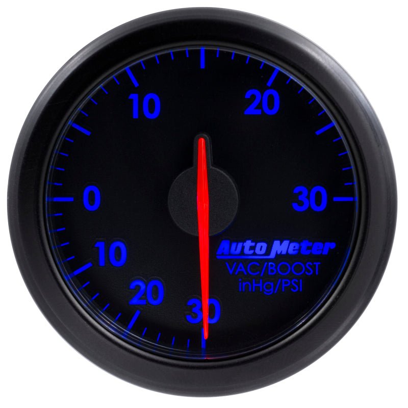 Autometer Airdrive 2 - 1/6in Boost/Vac Gauge 30in HG/30 PSI Black Universal | 9159 - T - JDMuscleBoost Gaugesatm9159-T