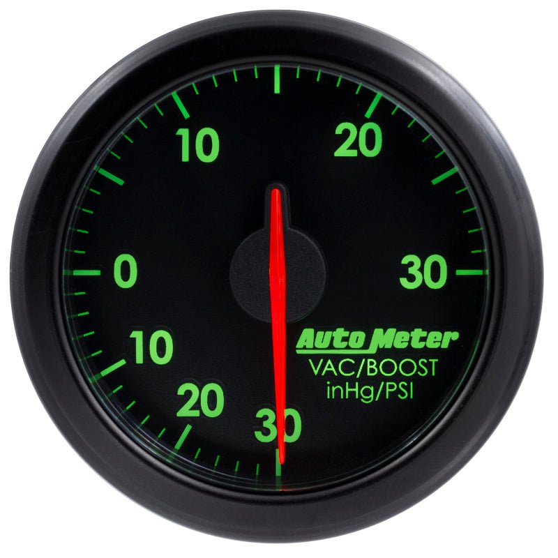 Autometer Airdrive 2 - 1/6in Boost/Vac Gauge 30in HG/30 PSI Black Universal | 9159 - T - JDMuscleBoost Gaugesatm9159-T