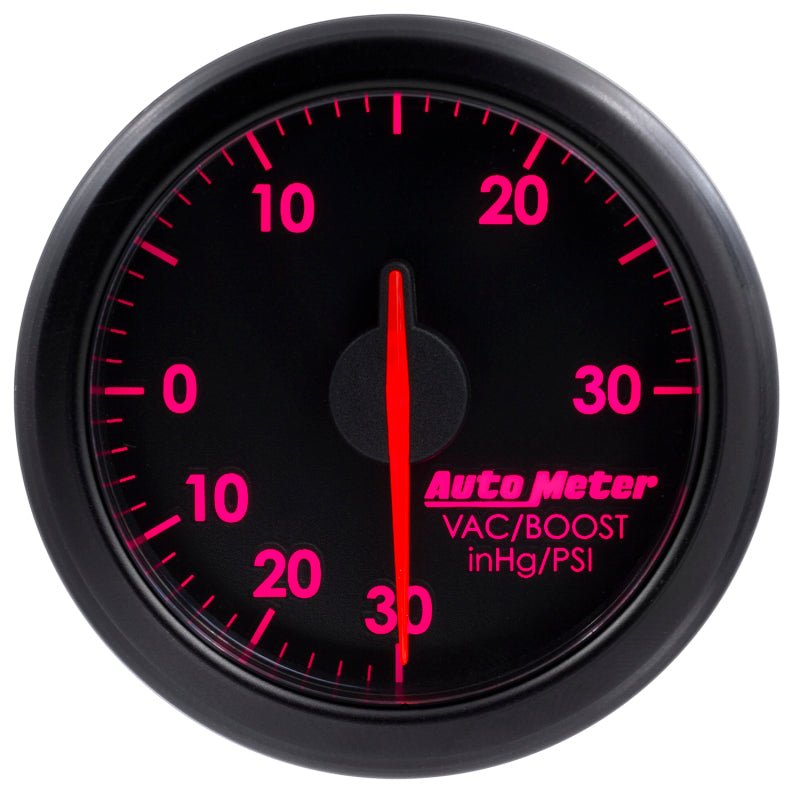 Autometer Airdrive 2 - 1/6in Boost/Vac Gauge 30in HG/30 PSI Black Universal | 9159 - T - JDMuscleBoost Gaugesatm9159-T