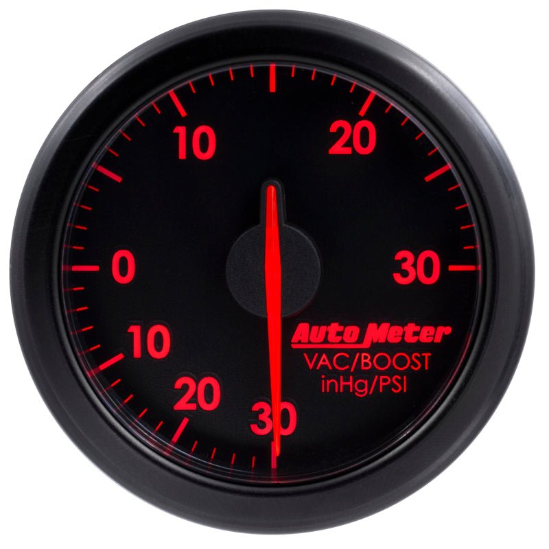 Autometer Airdrive 2 - 1/6in Boost/Vac Gauge 30in HG/30 PSI Black Universal | 9159 - T - JDMuscleBoost Gaugesatm9159-T