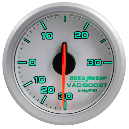Autometer Airdrive 2 - 1/6in Boost/Vac Gauge 30in HG/30 PSI Silver Universal | 9159 - UL - JDMuscleBoost Gaugesatm9159-UL