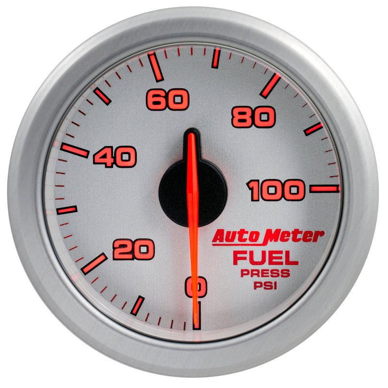 Autometer Airdrive 2 - 1/6in Fuel Pressure Gauge 0 - 100 PSI Silver Universal | 9171 - UL - JDMuscleFuel Pressure Regulator Gaugesatm9171-UL