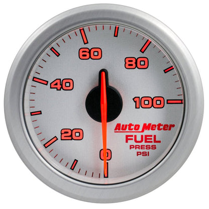 Autometer Airdrive 2 - 1/6in Fuel Pressure Gauge 0 - 100 PSI Silver Universal | 9171 - UL - JDMuscleFuel Pressure Regulator Gaugesatm9171-UL