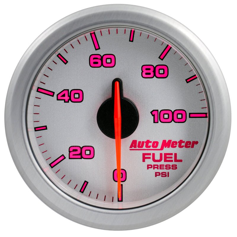 Autometer Airdrive 2 - 1/6in Fuel Pressure Gauge 0 - 100 PSI Silver Universal | 9171 - UL - JDMuscleFuel Pressure Regulator Gaugesatm9171-UL
