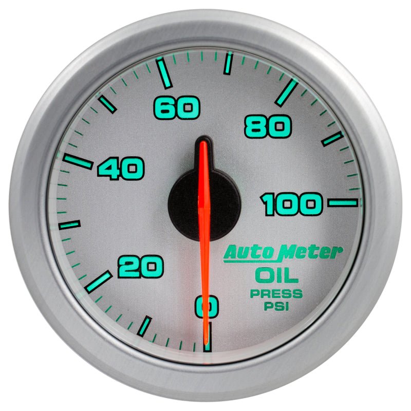 Autometer Airdrive 2 - 1/6in Oil Pressure Gauge 0 - 100 PSI Silver Universal | 9152 - UL - JDMusclePressure Gaugesatm9152-UL