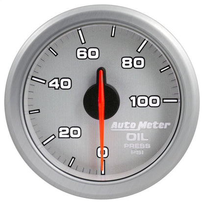 Autometer Airdrive 2 - 1/6in Oil Pressure Gauge 0 - 100 PSI Silver Universal | 9152 - UL - JDMusclePressure Gaugesatm9152-UL