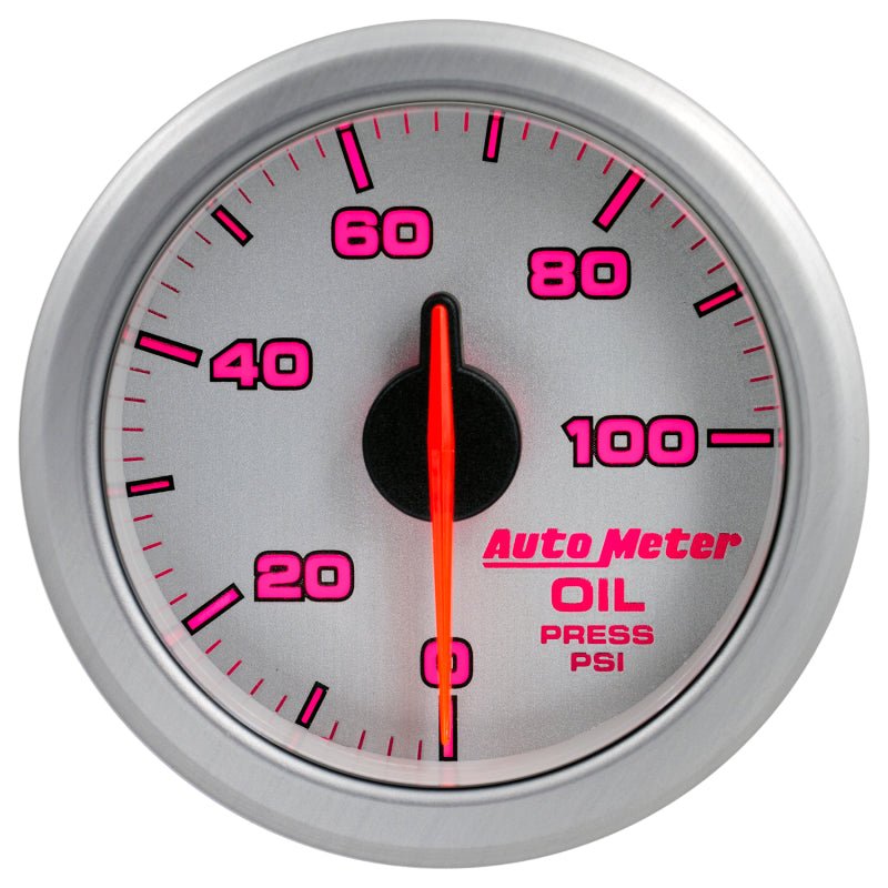 Autometer Airdrive 2 - 1/6in Oil Pressure Gauge 0 - 100 PSI Silver Universal | 9152 - UL - JDMusclePressure Gaugesatm9152-UL