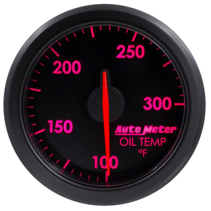 Autometer Airdrive 2 - 1/6in Oil Temp Gauge 100 - 300 Degrees F Black Universal | 9140 - T - JDMuscleTemperature Gaugesatm9140-T