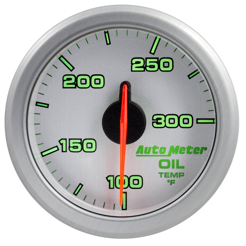 Autometer Airdrive 2 - 1/6in Oil Temp Gauge 100 - 300 Degrees F Silver Universal | 9140 - UL - JDMuscleTemperature Gaugesatm9140-UL