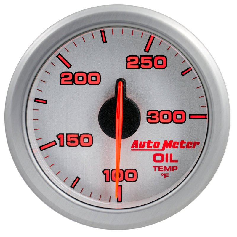 Autometer Airdrive 2 - 1/6in Oil Temp Gauge 100 - 300 Degrees F Silver Universal | 9140 - UL - JDMuscleTemperature Gaugesatm9140-UL