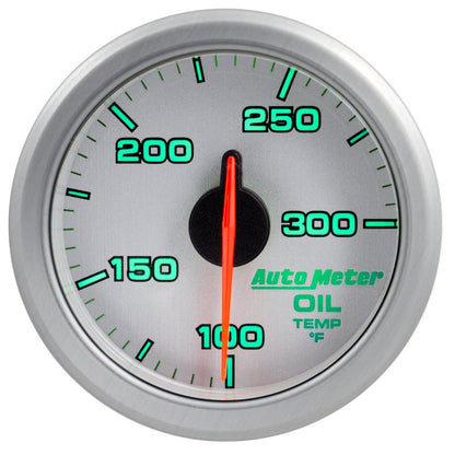 Autometer Airdrive 2 - 1/6in Oil Temp Gauge 100 - 300 Degrees F Silver Universal | 9140 - UL - JDMuscleTemperature Gaugesatm9140-UL