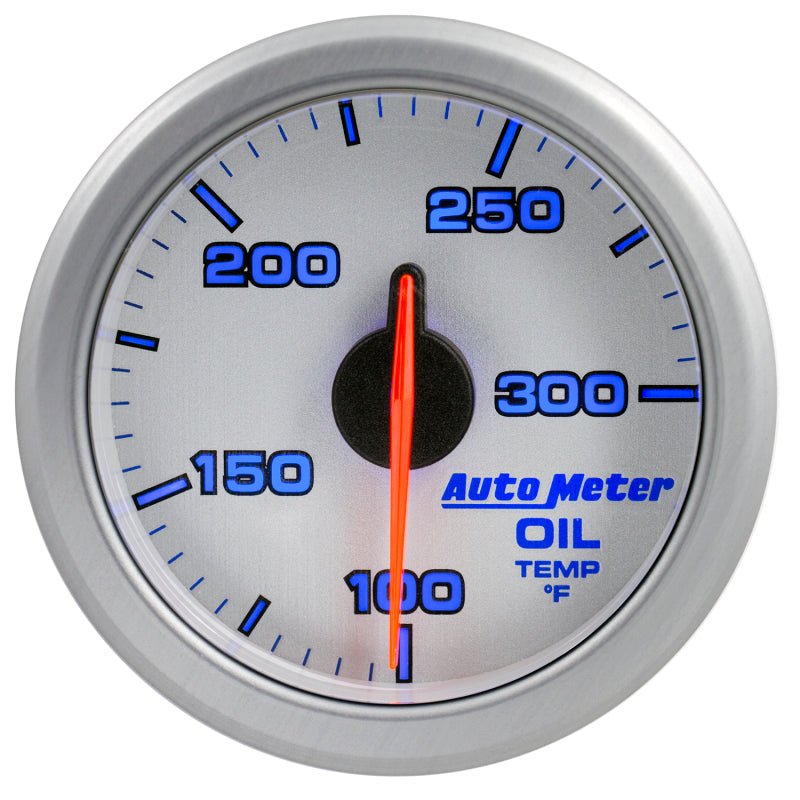 Autometer Airdrive 2 - 1/6in Oil Temp Gauge 100 - 300 Degrees F Silver Universal | 9140 - UL - JDMuscleTemperature Gaugesatm9140-UL
