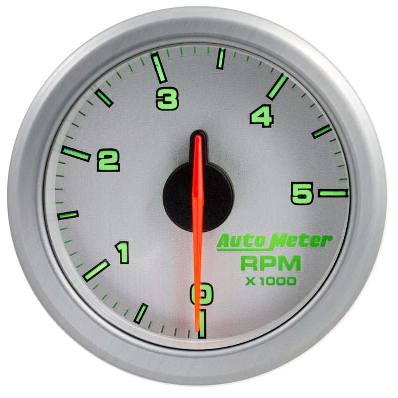 Autometer Airdrive 2 - 1/6in Tachometer Gauge 0 - 5K RPM Silver Universal | 9198 - UL - JDMuscleTachometersatm9198-UL