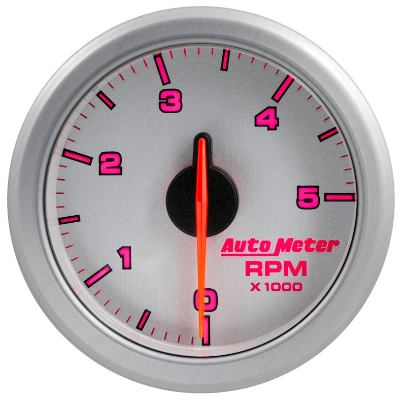 Autometer Airdrive 2 - 1/6in Tachometer Gauge 0 - 5K RPM Silver Universal | 9198 - UL - JDMuscleTachometersatm9198-UL
