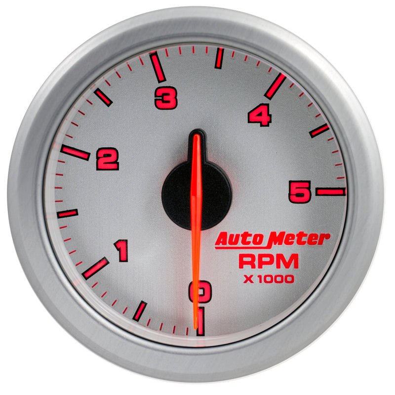 Autometer Airdrive 2 - 1/6in Tachometer Gauge 0 - 5K RPM Silver Universal | 9198 - UL - JDMuscleTachometersatm9198-UL