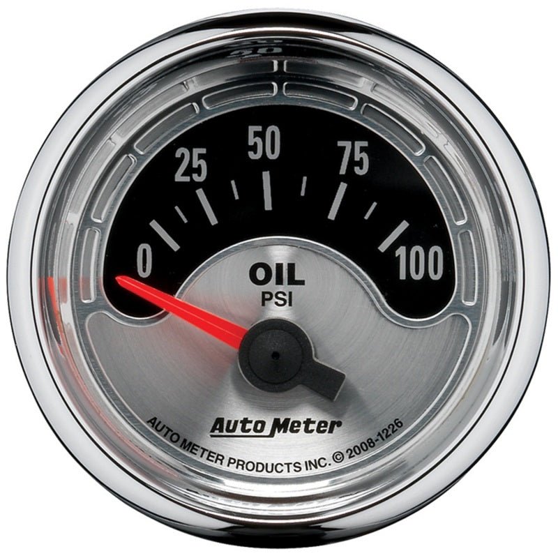 Autometer American Muscle 52mm Short Sweep Electric 100PSI Oil Pressure Gauge Universal | 1226 - JDMusclePressure Gaugesatm1226