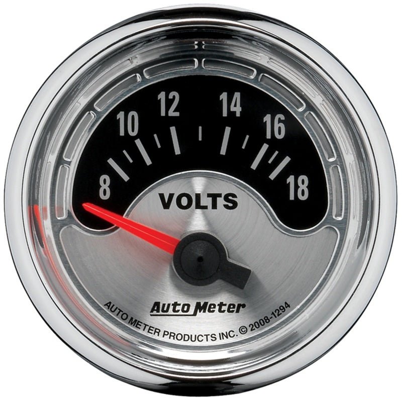 Autometer American Muscle 52mm Short Sweep Electric 18V Voltmeter Gauge Universal | 1294 - JDMuscleVolt Gaugesatm1294