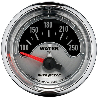 Autometer American Muscle 52mm Short Sweep Electric 250 Deg F Water Temperature Gauge Universal | 1236 - JDMuscleTemperature Gaugesatm1236