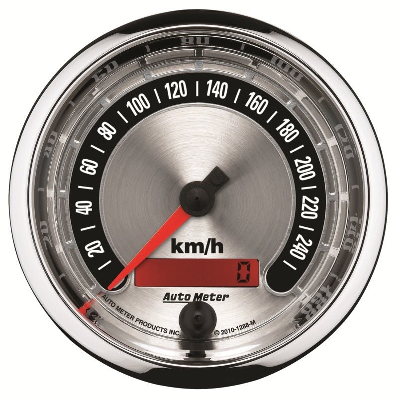 Autometer American Muscle 85.7mm Electric Programmable Metric 260kph Speedometer Universal | 1288 - M - JDMuscleMulti Gaugesatm1288-M