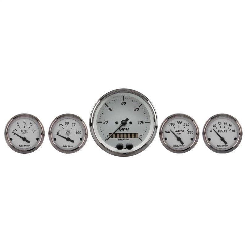 AutoMeter American Platinum 5PC. 3 - 3/8in. & 2 - 1/16in. GPS Speedometer Gauge Kit Universal | 1950 - JDMuscleMulti Gaugesatm1950
