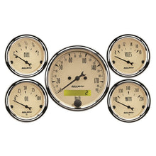 Autometer Antique Beige 5 - Gauge Kit 3 - 1/8in Electrical Speedometer 190KPH Universal | 1809 - M - JDMuscleMulti Gaugesatm1809-M