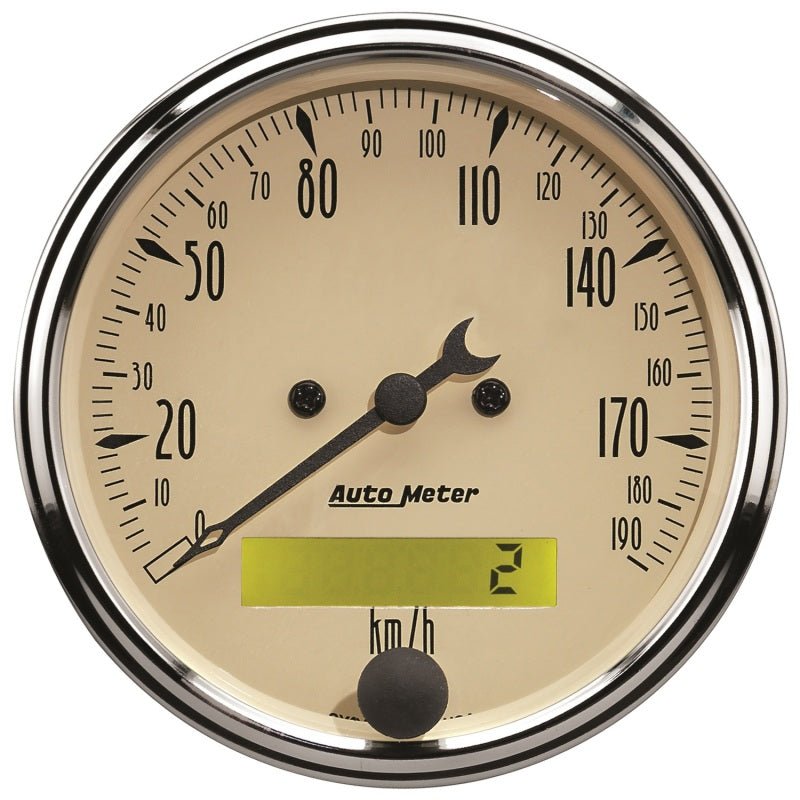 Autometer Antique Beige 5 - Gauge Kit 3 - 1/8in Electrical Speedometer 190KPH Universal | 1809 - M - JDMuscleMulti Gaugesatm1809-M