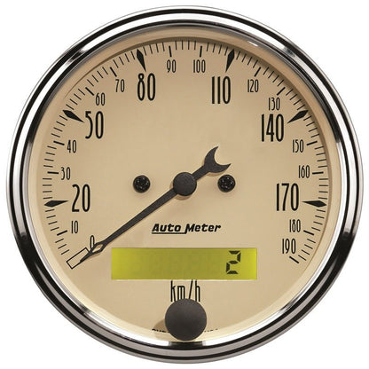 Autometer Antique Beige 5 - Gauge Kit 3 - 1/8in Electrical Speedometer 190KPH Universal | 1809 - M - JDMuscleMulti Gaugesatm1809-M