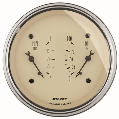 AutoMeter Antique Beige Oil/Fuel Dual Gauge Universal | 1813 - JDMuscleMulti Gaugesatm1813