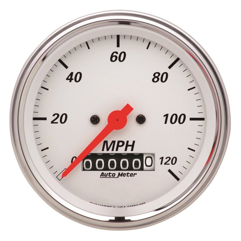 Autometer Arctic White 3 - 3/8in Electric Speedometer with Wheel Odometer/ 2 - 1/16in Oil Pressure Universal | 1340 - JDMuscleMulti Gaugesatm1340
