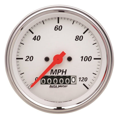 Autometer Arctic White 3 - 3/8in Electric Speedometer with Wheel Odometer/ 2 - 1/16in Oil Pressure Universal | 1340 - JDMuscleMulti Gaugesatm1340