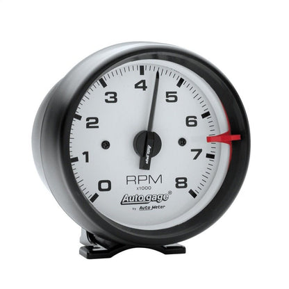 Autometer Autogage 3 - 3/4in Black with White Face 8,000 RPM Pedestal Mount Tachometer Universal | 2303 - JDMuscleTachometersatm2303