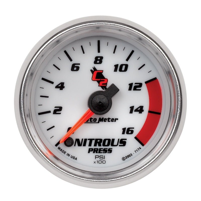 Autometer C2 2in 0 - 1600 PSI Full Sweep Electronic Pressure Nitrous Gauge Universal | 7174 - JDMusclePressure Gaugesatm7174