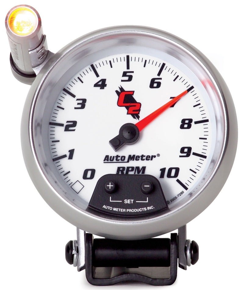 Autometer C2 3 3/4 inch 10000RPM In - Dash Tachometer w/ Ext. Quick - Lite Universal | 7290 - JDMuscleTachometersatm7290