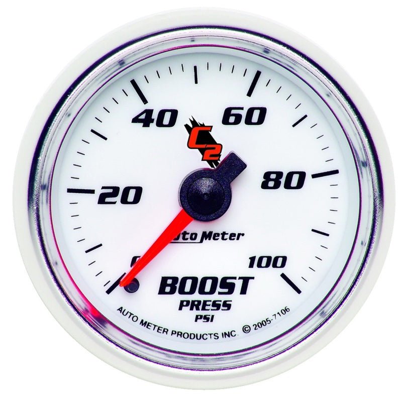 Autometer C2 52mm 0 - 100 PSI Mechanical Boost Gauge Universal | 7106 - JDMuscleBoost Gaugesatm7106