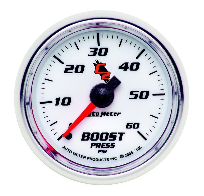 Autometer C2 52mm 0 - 60 PSI Mechanical Boost Gauge Universal | 7105 - JDMuscleBoost Gaugesatm7105