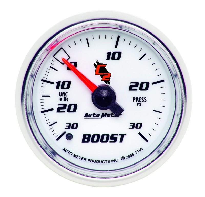 Autometer C2 52mm 30 PSI Mechanical Boost / Vacuum Gauge Universal | 7103 - JDMuscleBoost Gaugesatm7103
