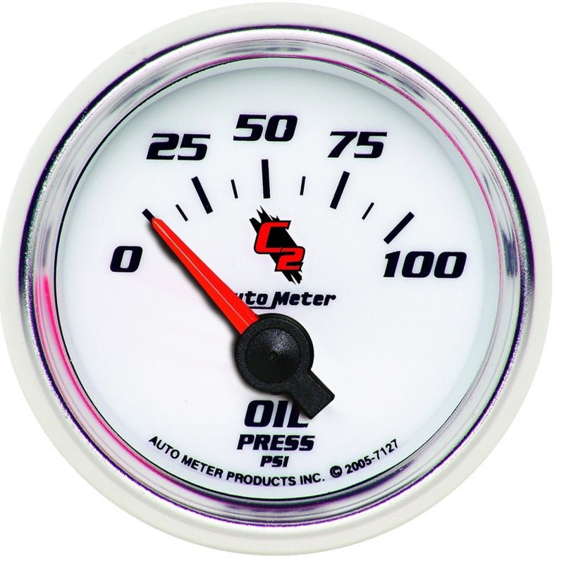 Autometer C2 52mm Electric 0 - 100 PSI Oil Pressure Gauge Universal | 7127 - JDMusclePressure Gaugesatm7127