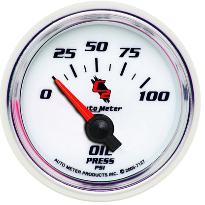 Autometer C2 52mm Electric 0 - 100 PSI Oil Pressure Gauge Universal | 7127 - JDMusclePressure Gaugesatm7127